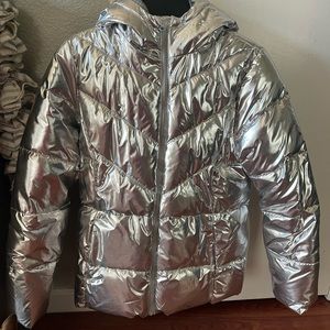 Silver ski and snowboard winter jacket